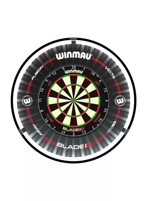 Darts világítás és falvédő csomag, Winmau Plasma  360 és Winmau Pro Line fekete falvédő