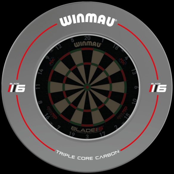 Winmau wall protector around dart board, Blade 6 design