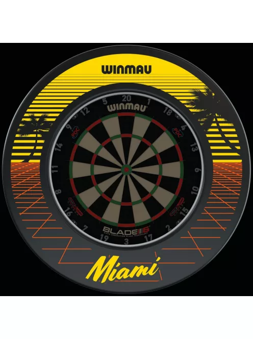 WINMAU WALL PROTECTIVE DART BOARD BLACK, WITH MIAMI SURFACE