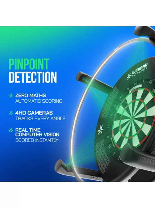 dart pontszámláló és 360° világítás rendszer Winmau Autodarts X AI támogatással 