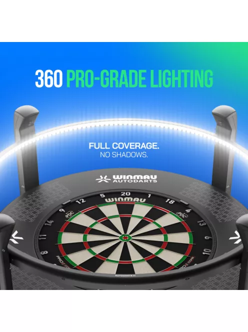 dart pontszámláló és 360° világítás rendszer Winmau Autodarts X AI támogatással 