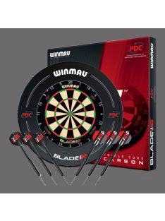  DARTS TÁBLA WINMAU BLADE6 TRIPLE CORE PDC FALVÉDŐVEL, KÉT SZETT NYÍLLAL, STARTVONALLAL,
