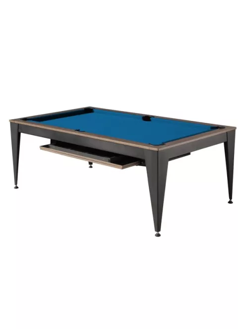 pool biliárdasztal / étkezőasztal,  Dynamic Vancouver III, 7', fekete/barna, kék szövet