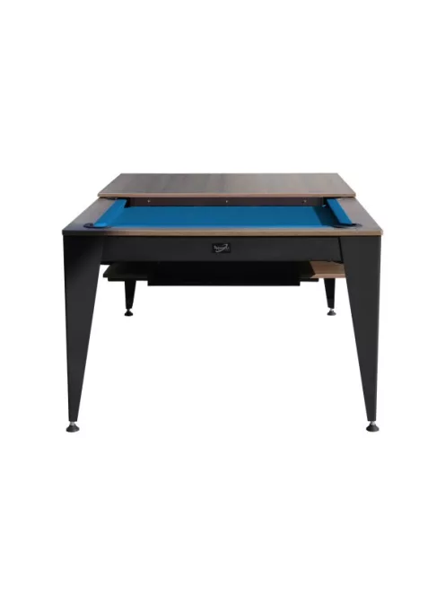 pool biliárdasztal / étkezőasztal,  Dynamic Vancouver III, 7', fekete/barna, kék szövet