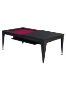 pool biliárdasztal / étkezőasztal,  Dynamic Vancouver III, 7', fekete/fekete, bordó szövet