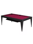 pool biliárdasztal / étkezőasztal,  Dynamic Vancouver III, 7', fekete/fekete, bordó szövet