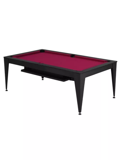 pool biliárdasztal / étkezőasztal,  Dynamic Vancouver III, 7', fekete/fekete, bordó szövet