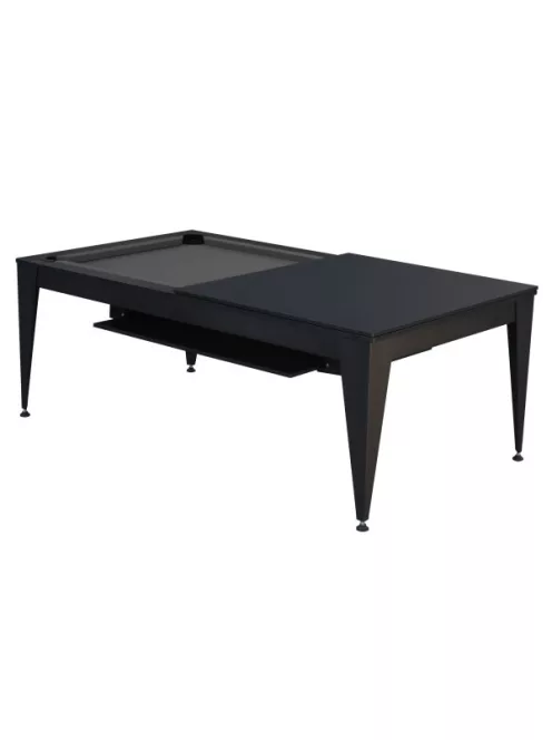 pool biliárdasztal / étkezőasztal,  Dynamic Vancouver III, 7', fekete/fekete, szürke szövet