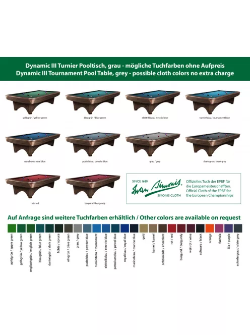 Pool Pool Table Pool, Dynamic III, 9', , Modern Brown