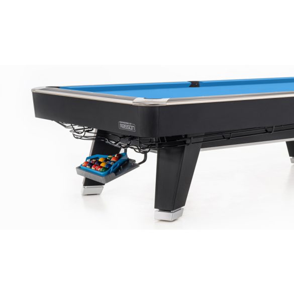 Billiard asztal, Pool, Mr-Sung ACURRA by Rasson, 9 ft., matt fekete (sötét fekete), Simonis 760 választható posztószín