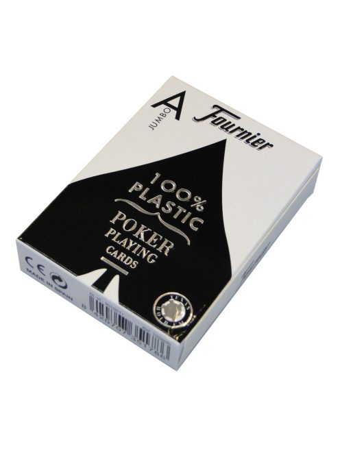 Poker card, black, Fournier, plastic