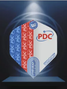 DART PEN WINMAU PRISM ZETA PDC LOGO, RED-BLUE-WHITE