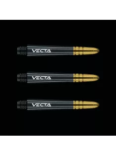 DART SHAFT WINMAU VECTA, BLACK PLASTIC, GOLD METAL TOP, LONG