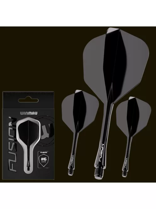DARTS TOLL ÉS SZÁR EGYBEN WINMAU FUSION FEKETE, STANDARD TOLL ÉS HOSSZÚ SZÁR