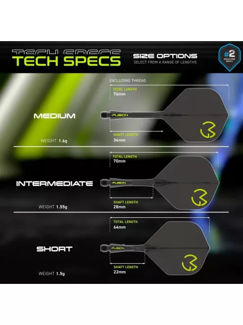 Darts toll és szár egyben Winmau Fusion MvG Pac Man, No2 toll és közepes szár
