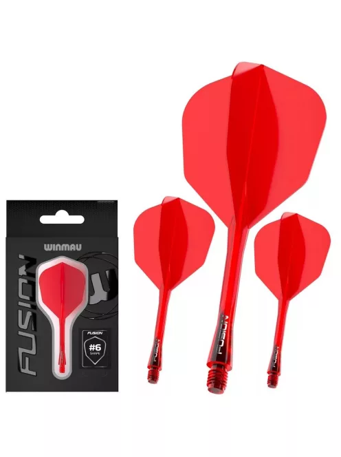 Darts toll és szár egyben Winmau Fusion piros, NO6 toll és közepes hosszúságú  szár