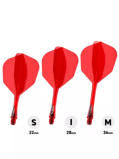 Darts toll és szár egyben Winmau Fusion piros, NO6 toll és közepes hosszúságú  szár