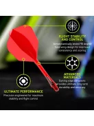 Darts toll és szár egyben Winmau Fusion piros, NO6 toll és közepes hosszúságú  szár