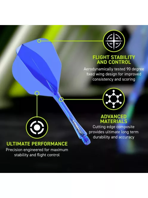 Darts toll és szár egyben Winmau Fusion kék, NO6 toll és hosszú szár
