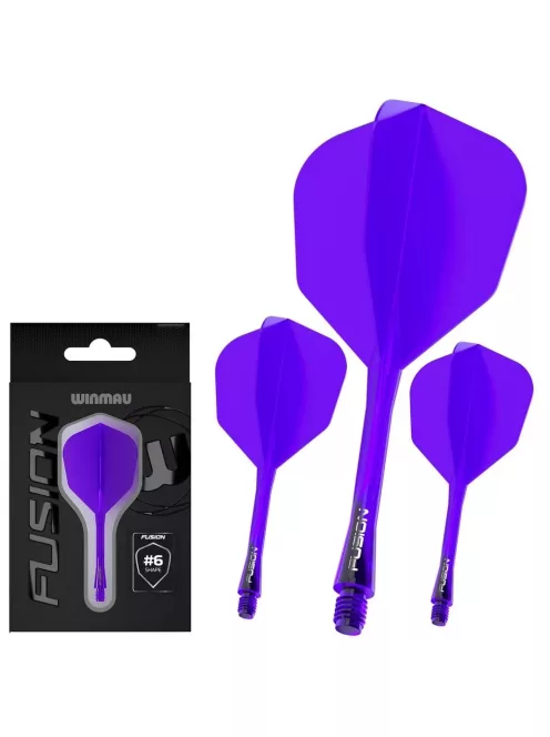 Darts toll és szár egyben Winmau Fusion lila, NO6 toll és közepes hosszúságú szár
