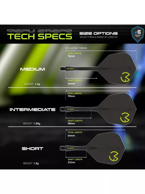 Darts toll és szár egyben Winmau Fusion MvG Pac Man, No6 toll és közepes szár