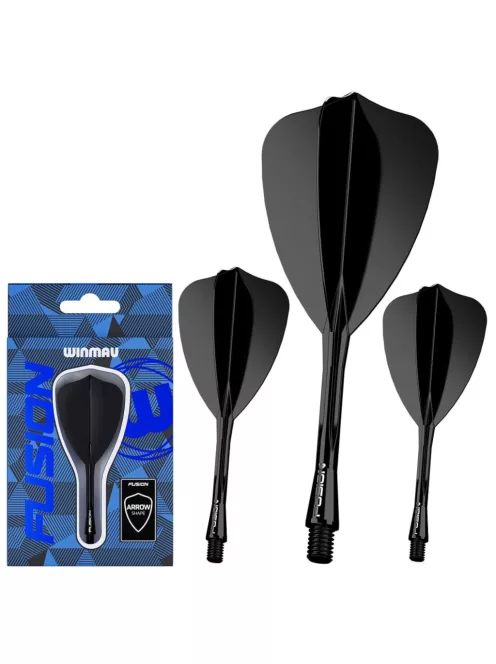 Darts toll és szár egyben Winmau Fusion Arrow, fekete toll és rövid szár