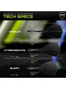 Darts toll és szár egyben Winmau Fusion Arrow, fekete toll és közepes szár