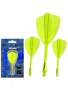 Darts toll és szár egyben Winmau Fusion Arrow toll és közepes szár, átlátszó sárga