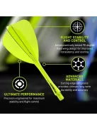 Darts toll és szár egyben Winmau Fusion Arrow toll és közepes szár, átlátszó sárga