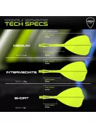 Darts toll és szár egyben Winmau Fusion Arrow toll és közepes szár, átlátszó sárga