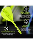 Darts toll és szár egyben Winmau Fusion Arrow toll és hosszú szár, átlátszó sárga