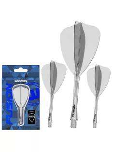   Darts toll és szár egyben Winmau Fusion Arrow toll és rövid szár, átlátszó