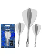 Darts toll és szár egyben Winmau Fusion Arrow toll és közepes szár, átlátszó