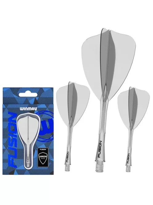 Darts toll és szár egyben Winmau Fusion Arrow toll és közepes szár, átlátszó