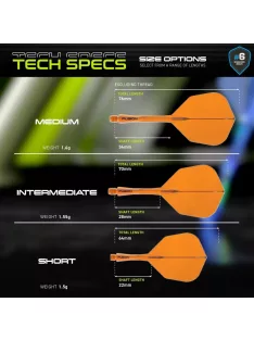   Darts toll és szár egyben Winmau Fusion No6 toll és közepes szár, átlátszó narancssárga