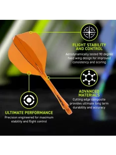   Darts toll és szár egyben Winmau Fusion No6 toll és hosszú szár, átlátszó narancssárga