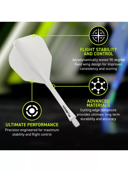 Darts toll és szár egyben Winmau Fusion toll és rövid szár, fehér