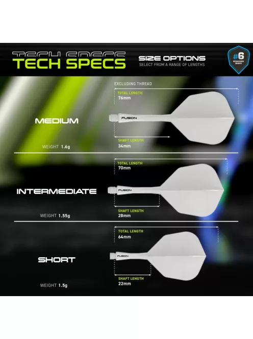 Darts toll és szár egyben Winmau Fusion toll és rövid szár, fehér