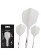 Darts toll és szár egyben Winmau Fusion No6 toll és közepes szár, átlátszó fehér