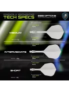 Darts toll és szár egyben Winmau Fusion No6 toll és közepes szár, átlátszó fehér