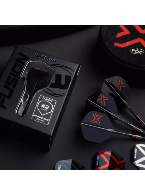 Darts toll és szár egyben Winmau Fusion Blade X fekete, No2 toll és hosszú szár