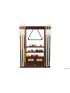   Cue holder for wall mounted DYNAMIC 6 DB cue with counters, mahogany