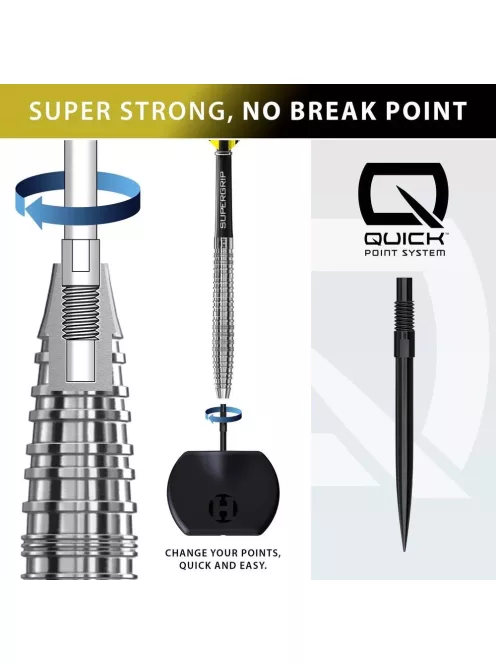 Dart szett steel Harrows NX90 Tapered Quick Point 23g, 90% wolfram
