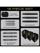 DART SZETT STEEL HARROWS NX90 Quick Point BLACK EDITION 22G, 90% WOLFRAM