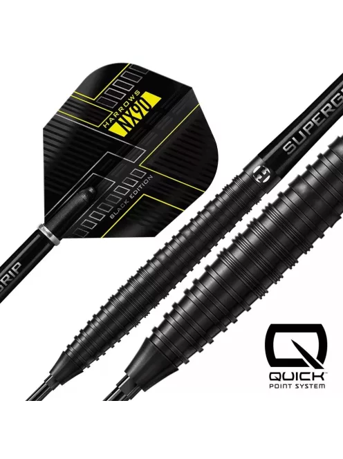 DART SZETT STEEL HARROWS NX90 Quick Point BLACK EDITION 26G, 90% WOLFRAM