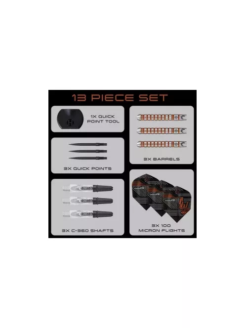 Dart szett steel Harrows Luke Woodhouse Series 2 QP 23g, 90% wolfram