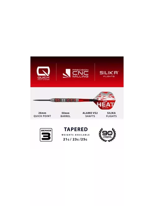 Dart szett steel Harrows Damon Heta Series 3 QP 23g, 90% wolfram