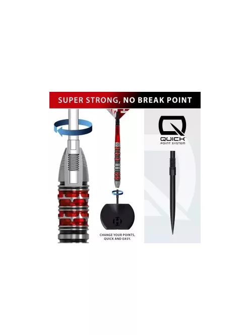 Dart szett steel Harrows Damon Heta Series 3 QP 25g, 90% wolfram
