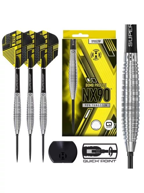 Dart szett steel Harrows NX90 Bomb Quick Point 21g, 90% wolfram
