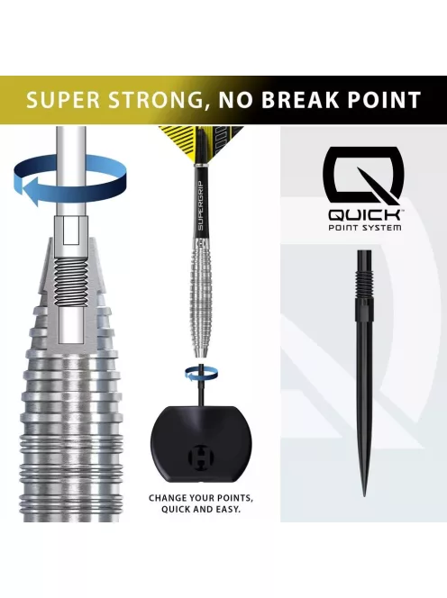 Dart szett steel Harrows NX90 Bomb Quick Point 25g, 90% wolfram